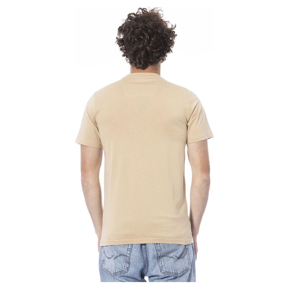 Beige Cotton Men T-Shirt