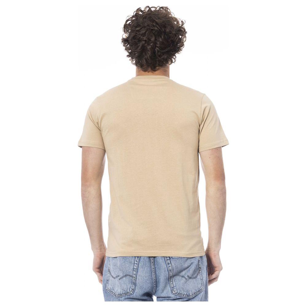 Beige Cotton Men T-Shirt