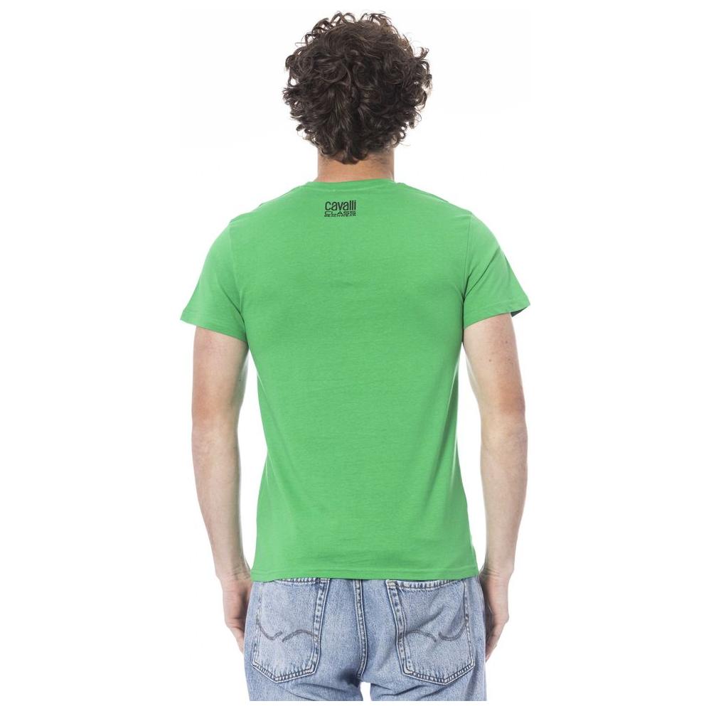 Green Cotton Men T-Shirt