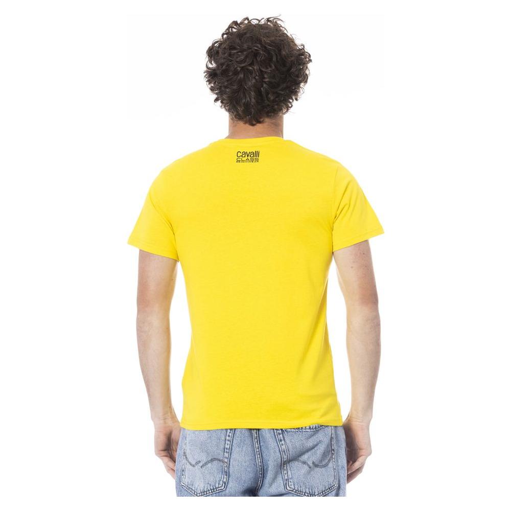 Yellow Cotton Men T-Shirt