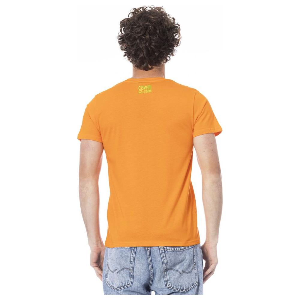 Orange Cotton Men T-Shirt