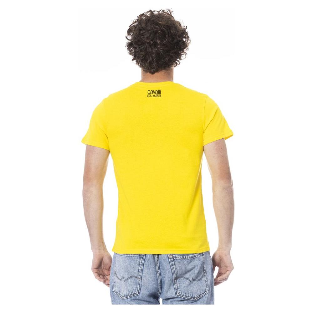 Yellow Cotton Men T-Shirt