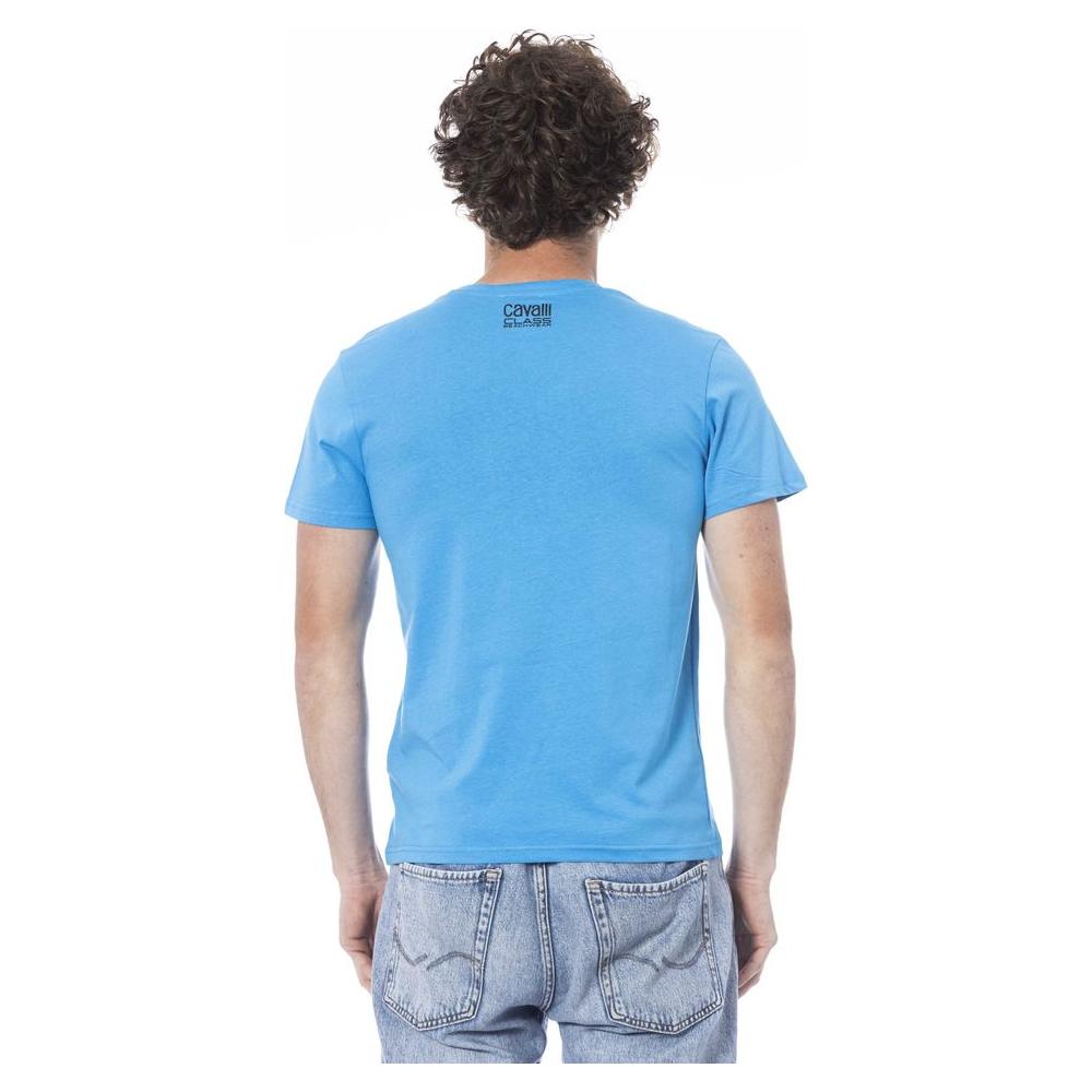 Light Blue Cotton Men T-Shirt