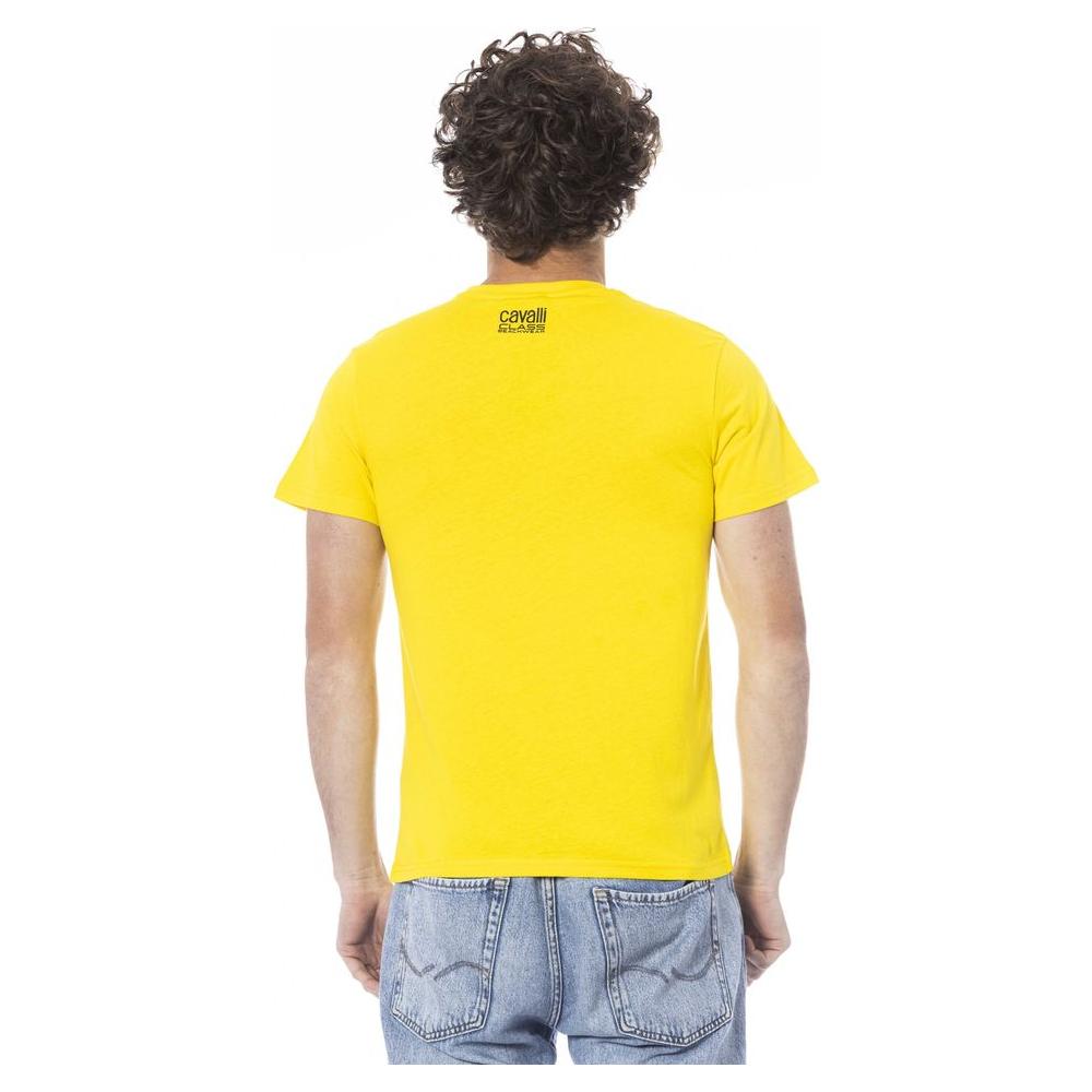 Yellow Cotton Men T-Shirt