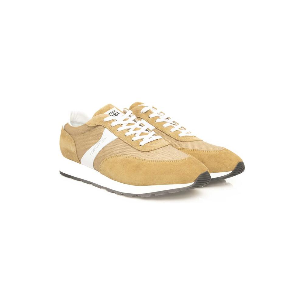 Beige Calf Leather Men Sneaker