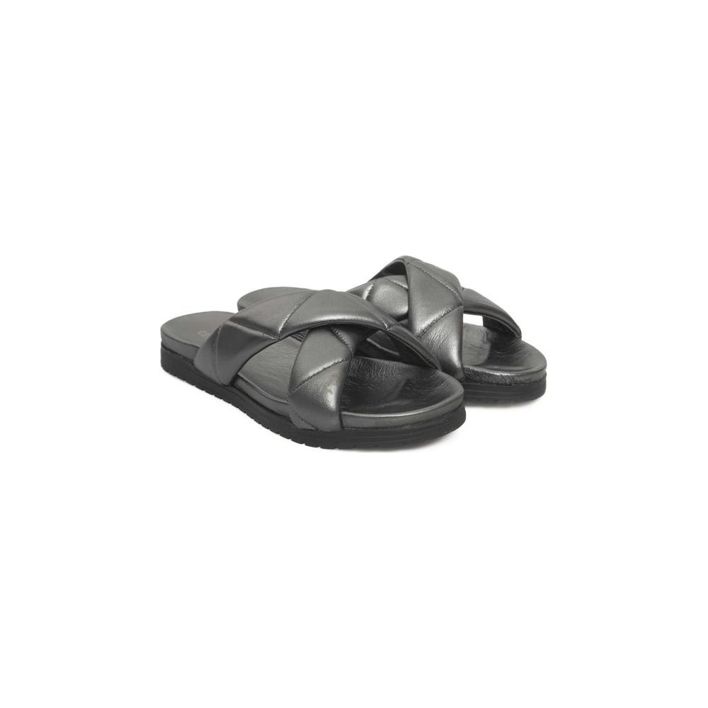 Gray Sheepskin Women Sandal