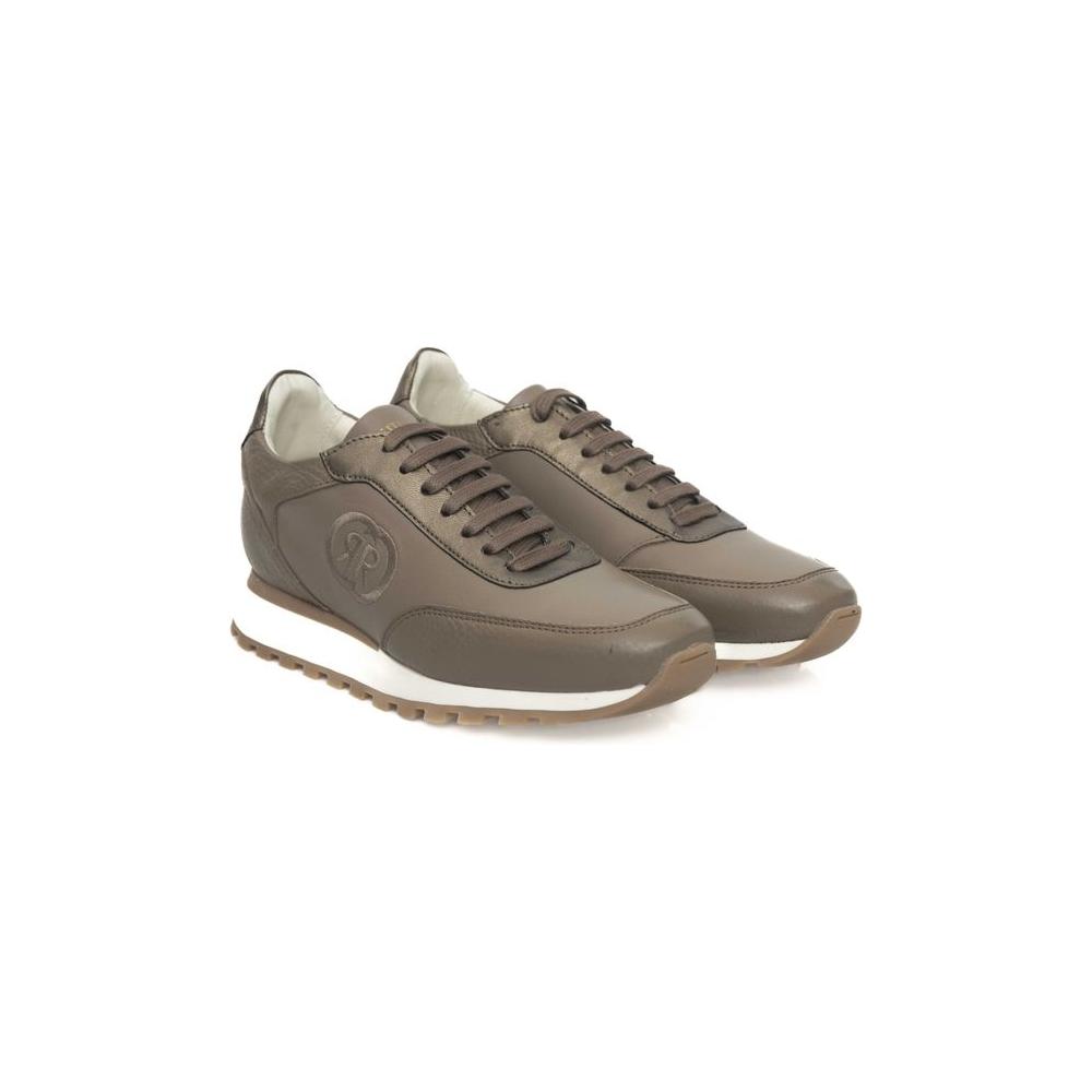 Beige Leather Women Sneaker