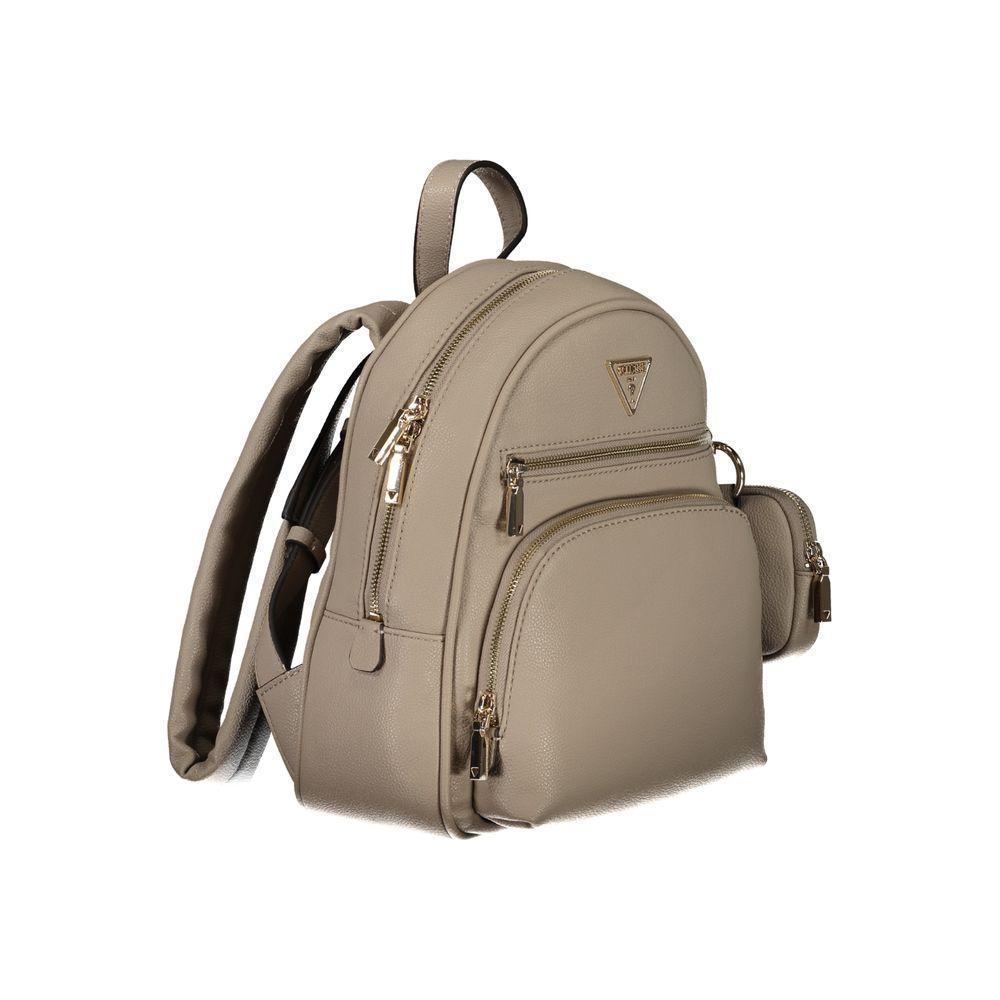 Beige Polyethylene Backpack