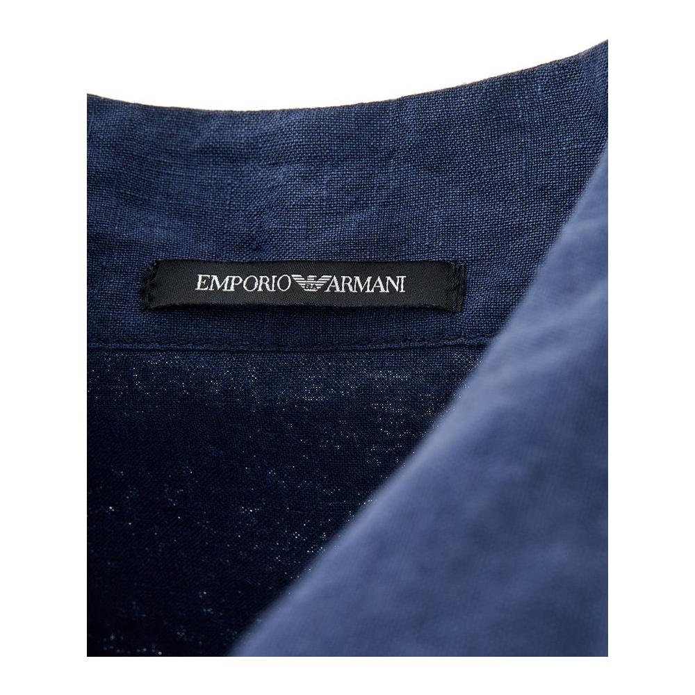 Elegant Blue Linen Men's Jacket