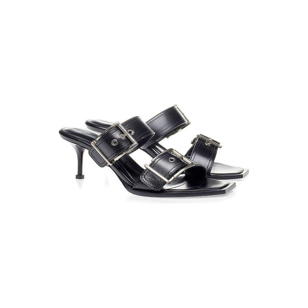 Elevate Your Steps in Timeless Black Leather Sandals