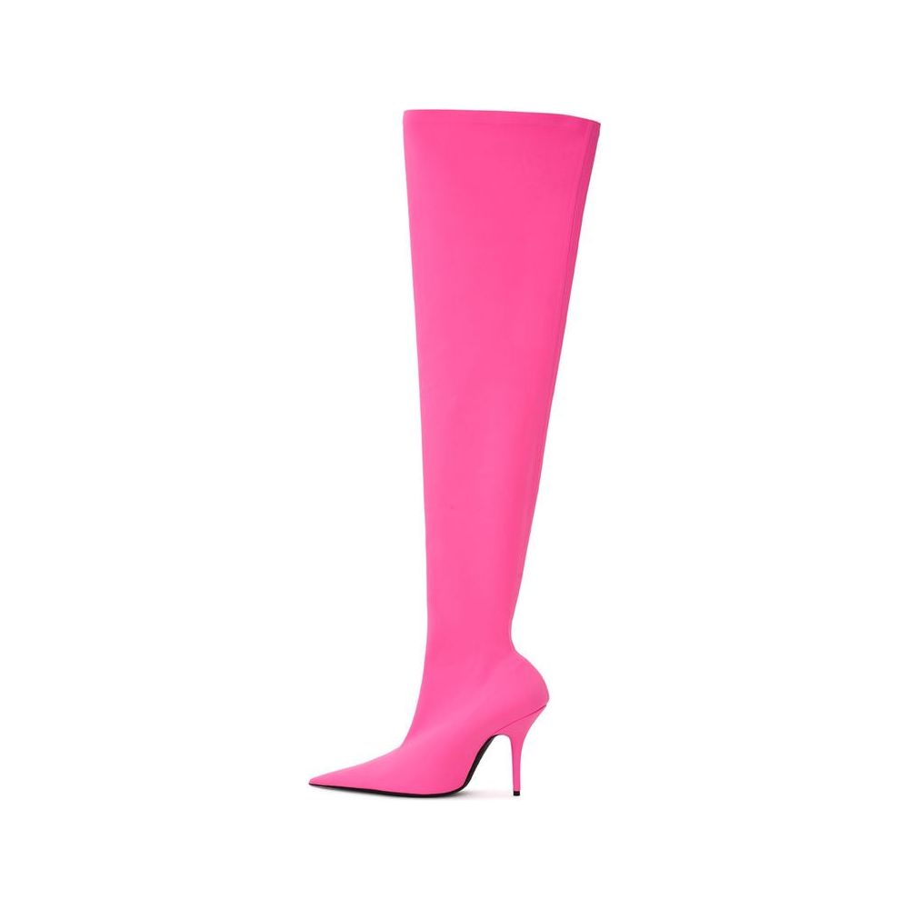 Elegant Pink Polyester Ankle Boots