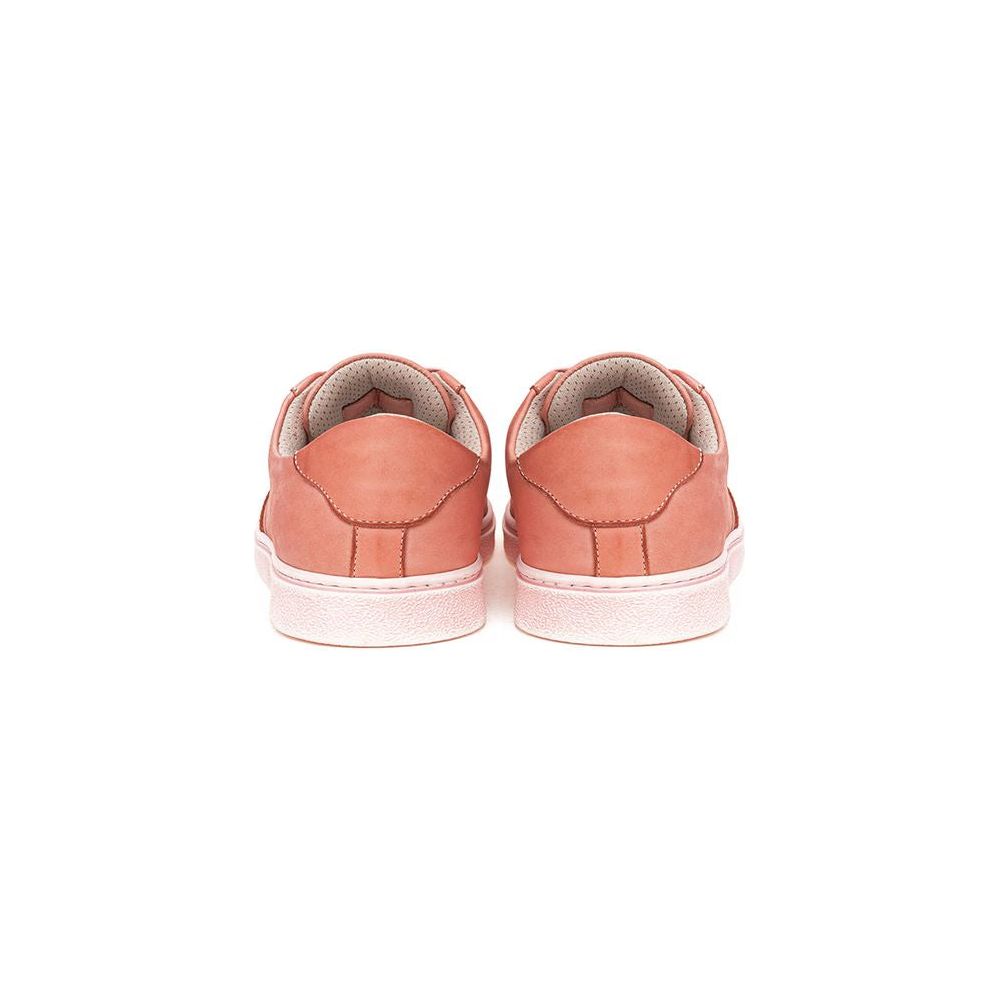 Elegant Pink Leather Sneakers for the Modern Man