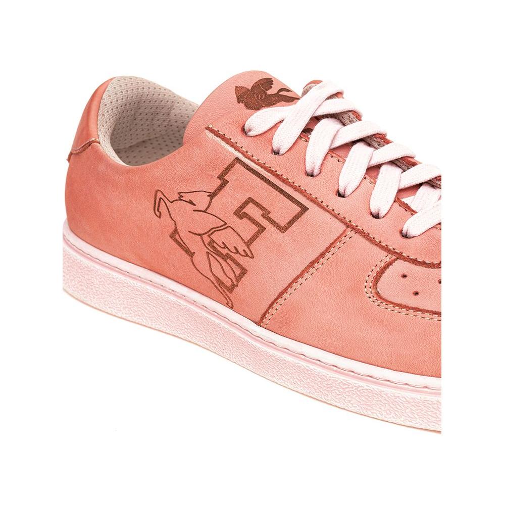 Elegant Pink Leather Sneakers for the Modern Man