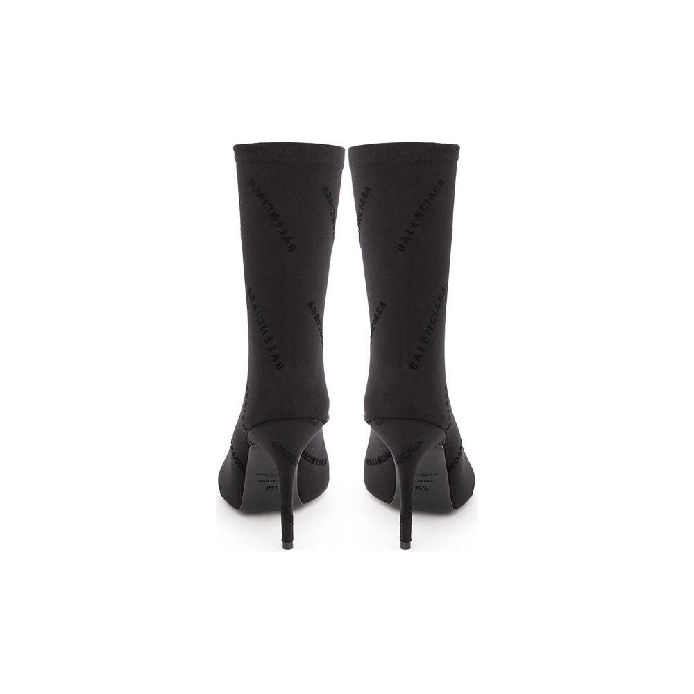 Elegant Black Spandex Statement Boots