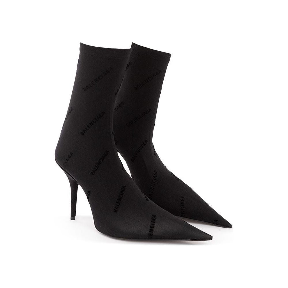 Elegant Black Spandex Statement Boots