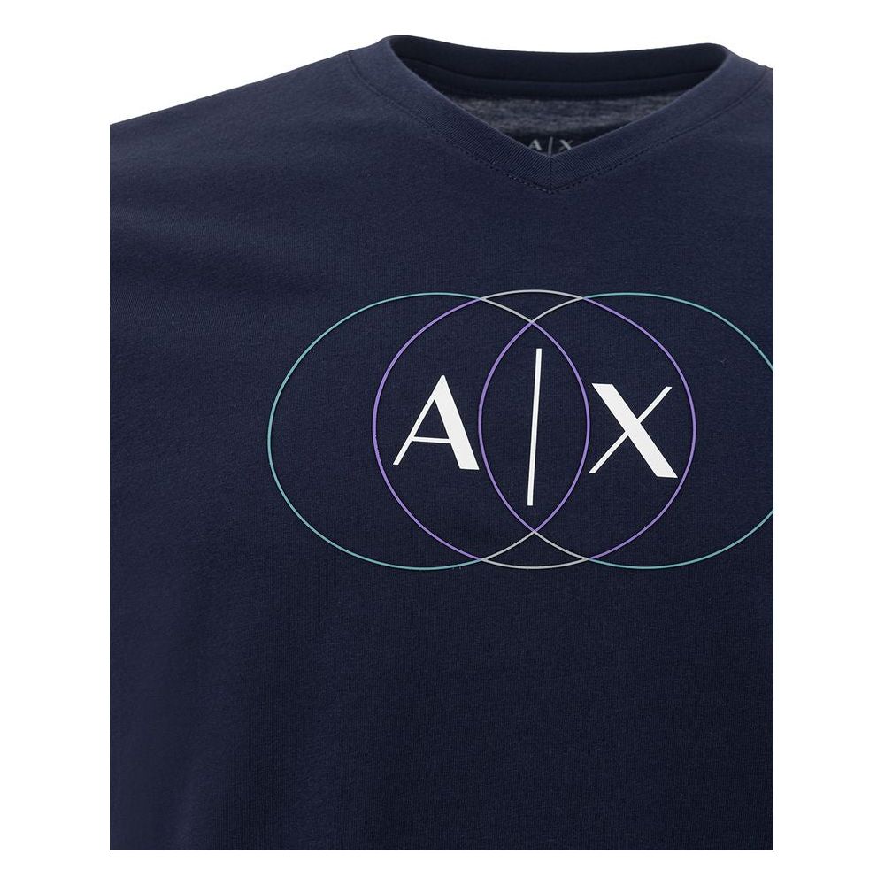 Sleek Blue Cotton Tee for Men