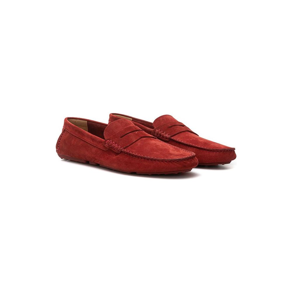 Elegant Bordeaux Leather Loafers for Men