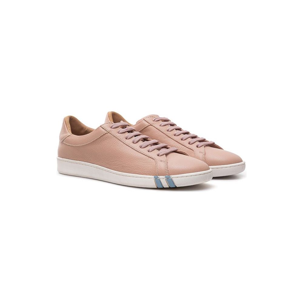 Elegant Pink Leather Sneakers