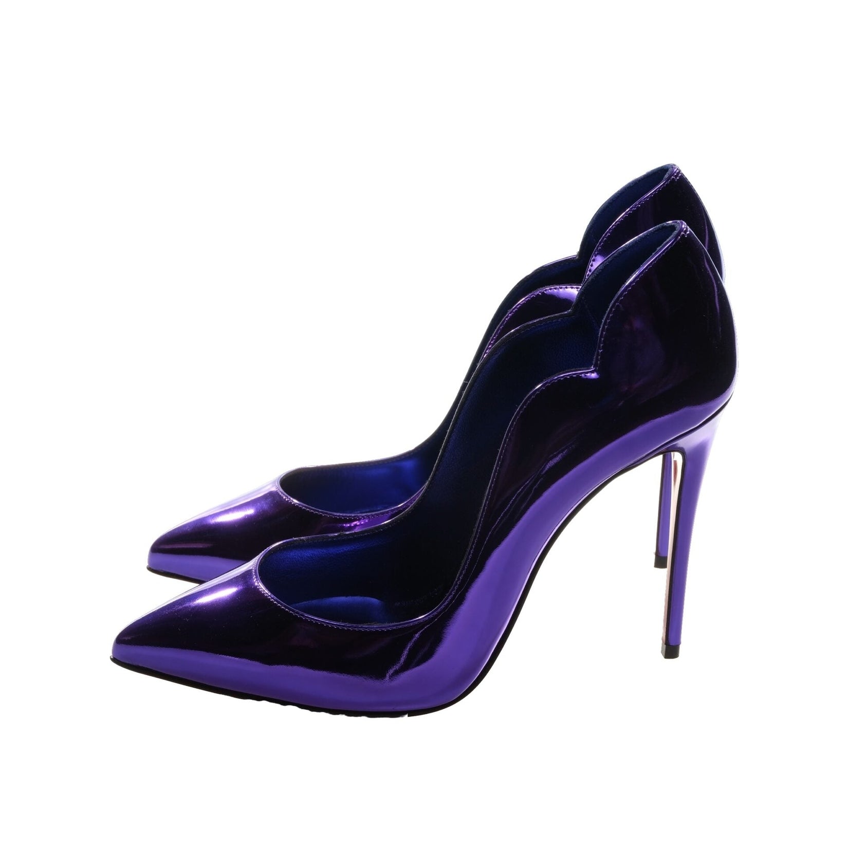 Hot Chick 100 Purple Mirrored Patent Leather High Heel Pumps