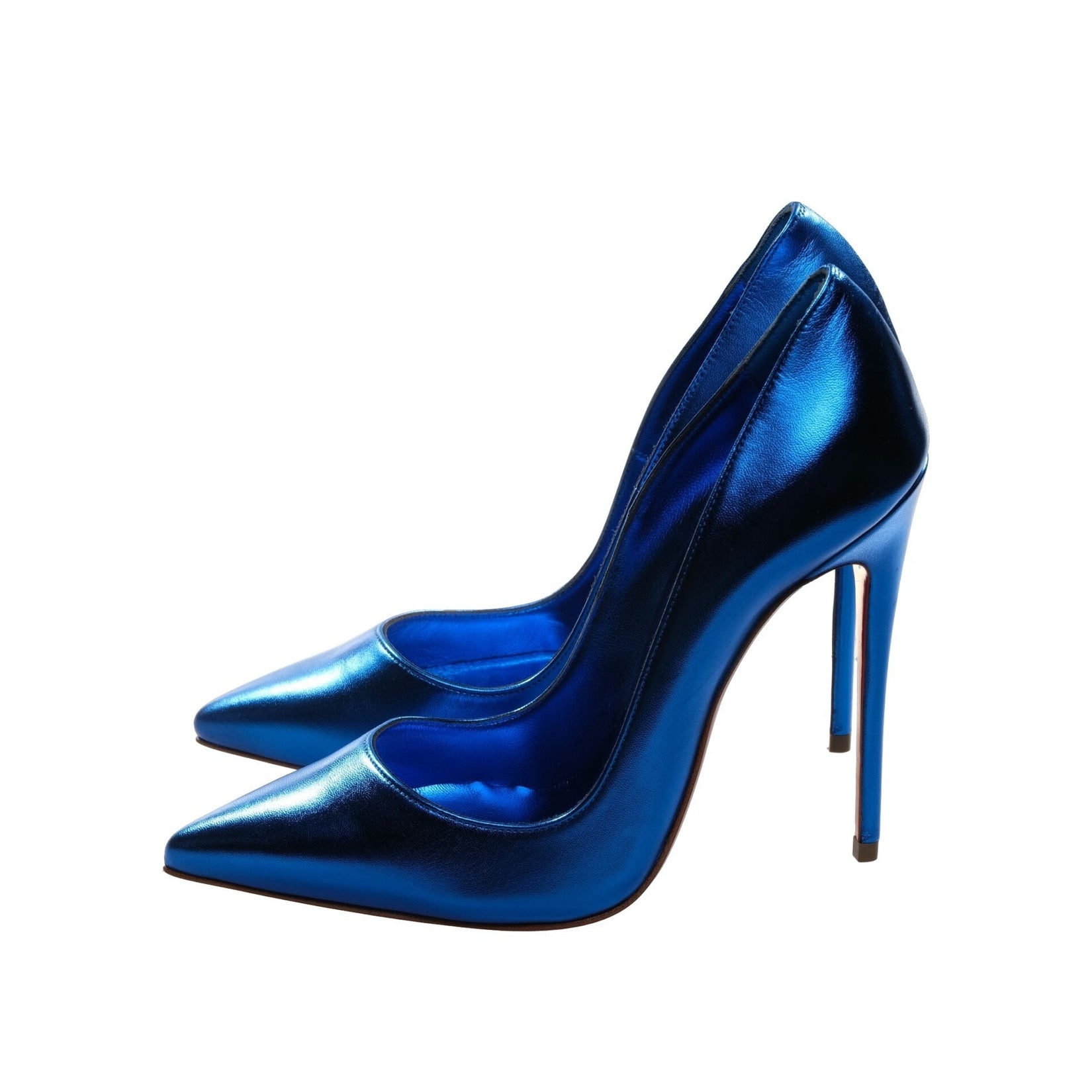 So Kate Blue Laminated Leather High Heel Pumps