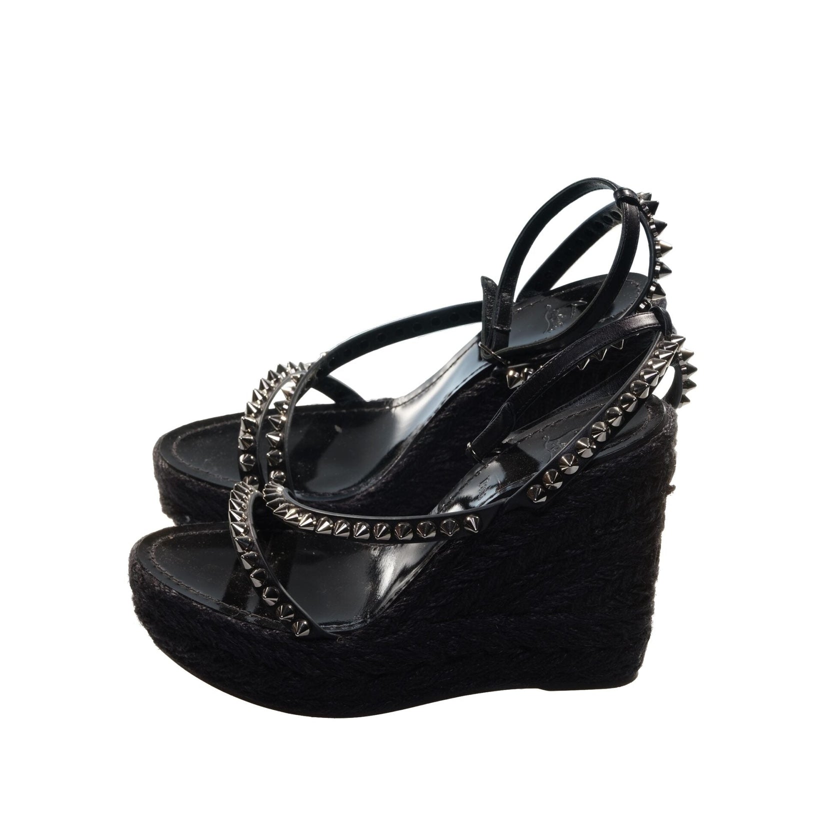 Malfadina Zeppa 120 Black Studded Sandal Wedges