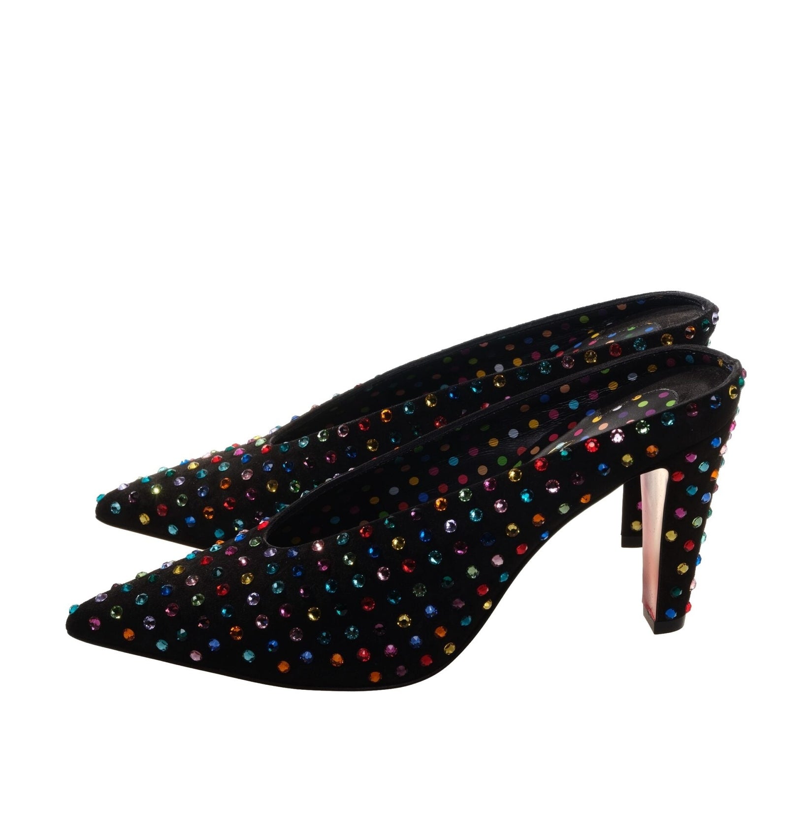 Veryvee Strass Boum 85 Suede and Multi Colour Jewelled Mules