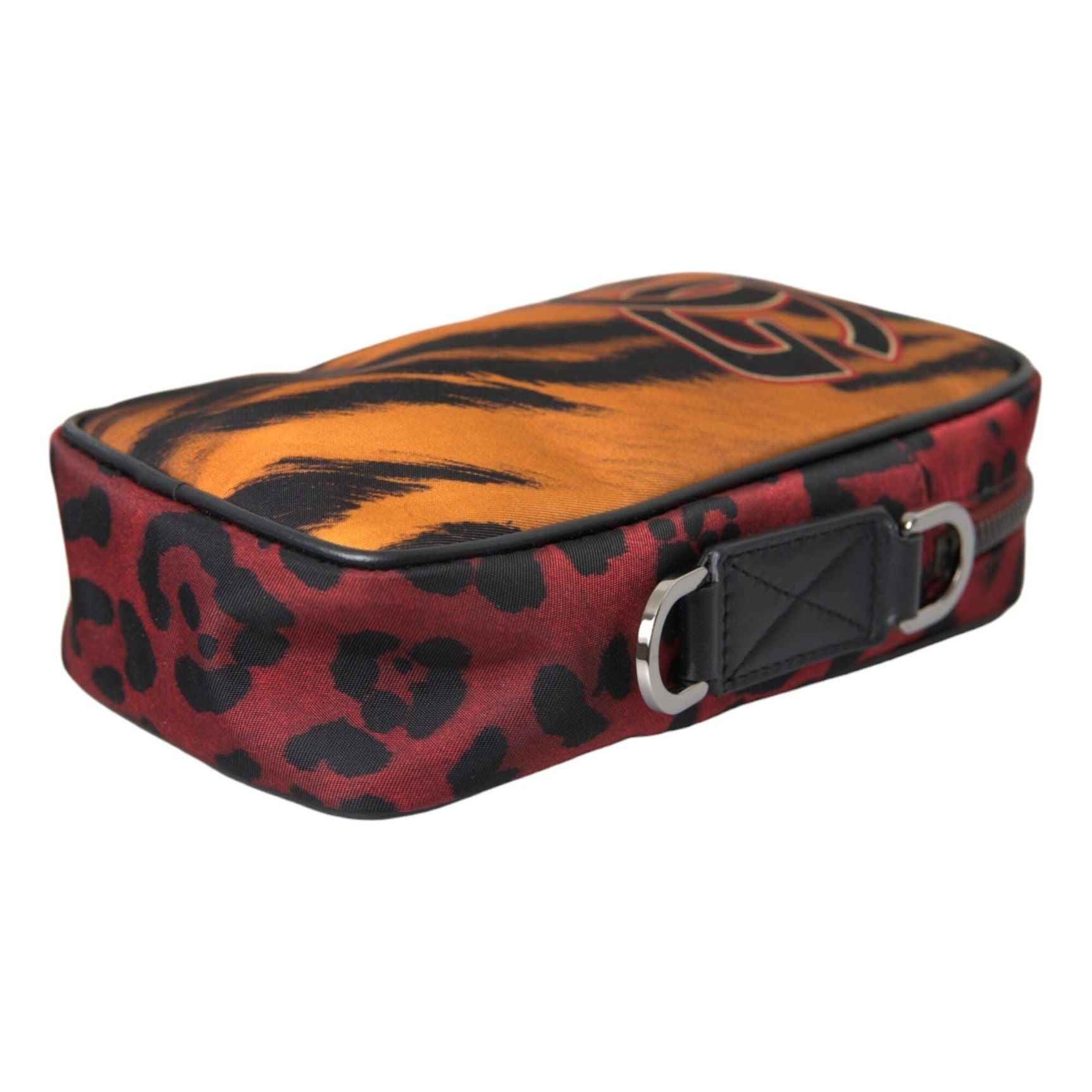 Multicolor Tiger Print Nylon Logo Cross Body Bag