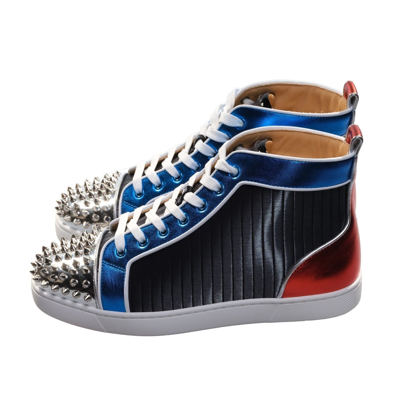 Louis Spikes Orlato Flat Multi Coloured Leather High Top Sneakers