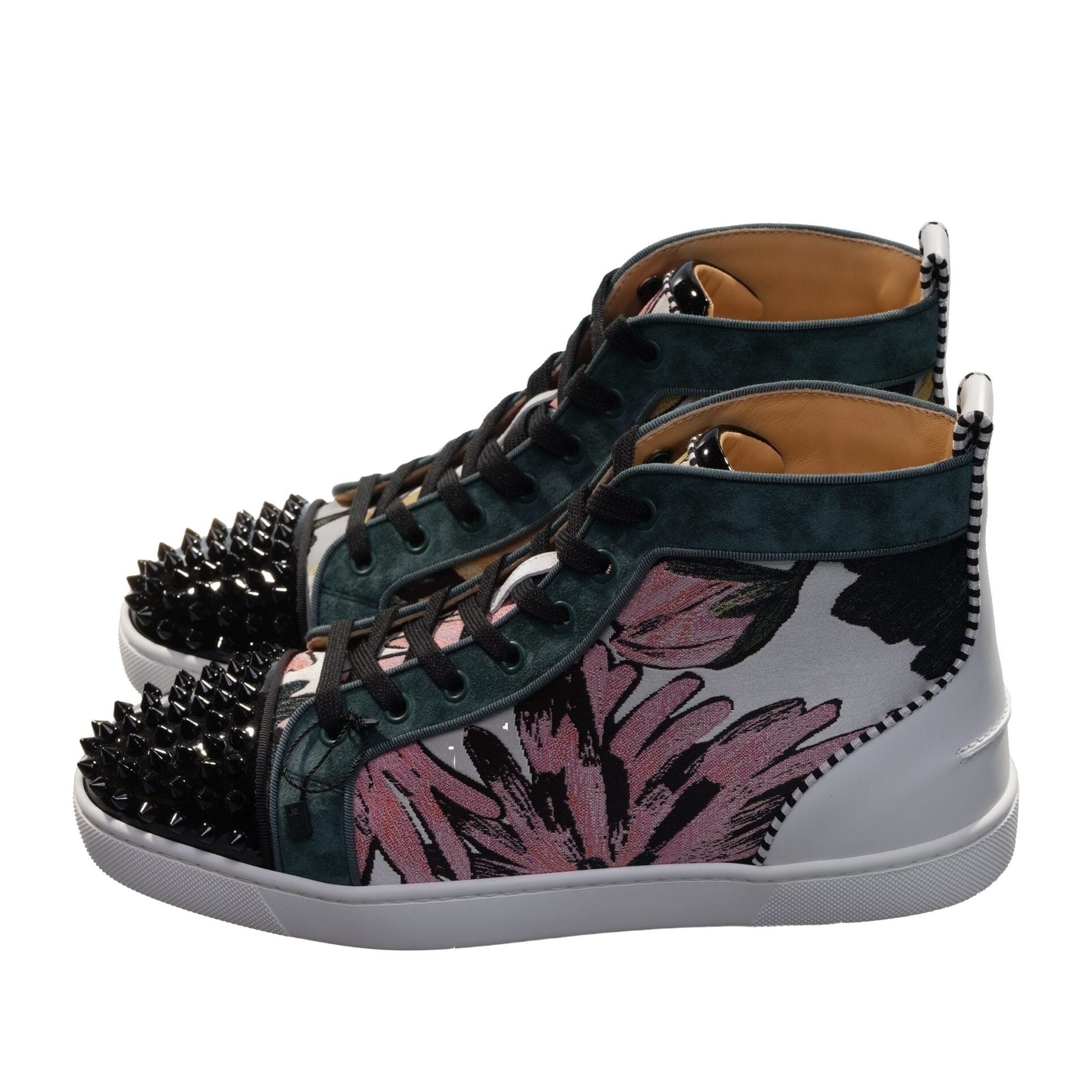 Louis Spikes Orlato Flat Printed Fabric Patterned High Top Sneakers