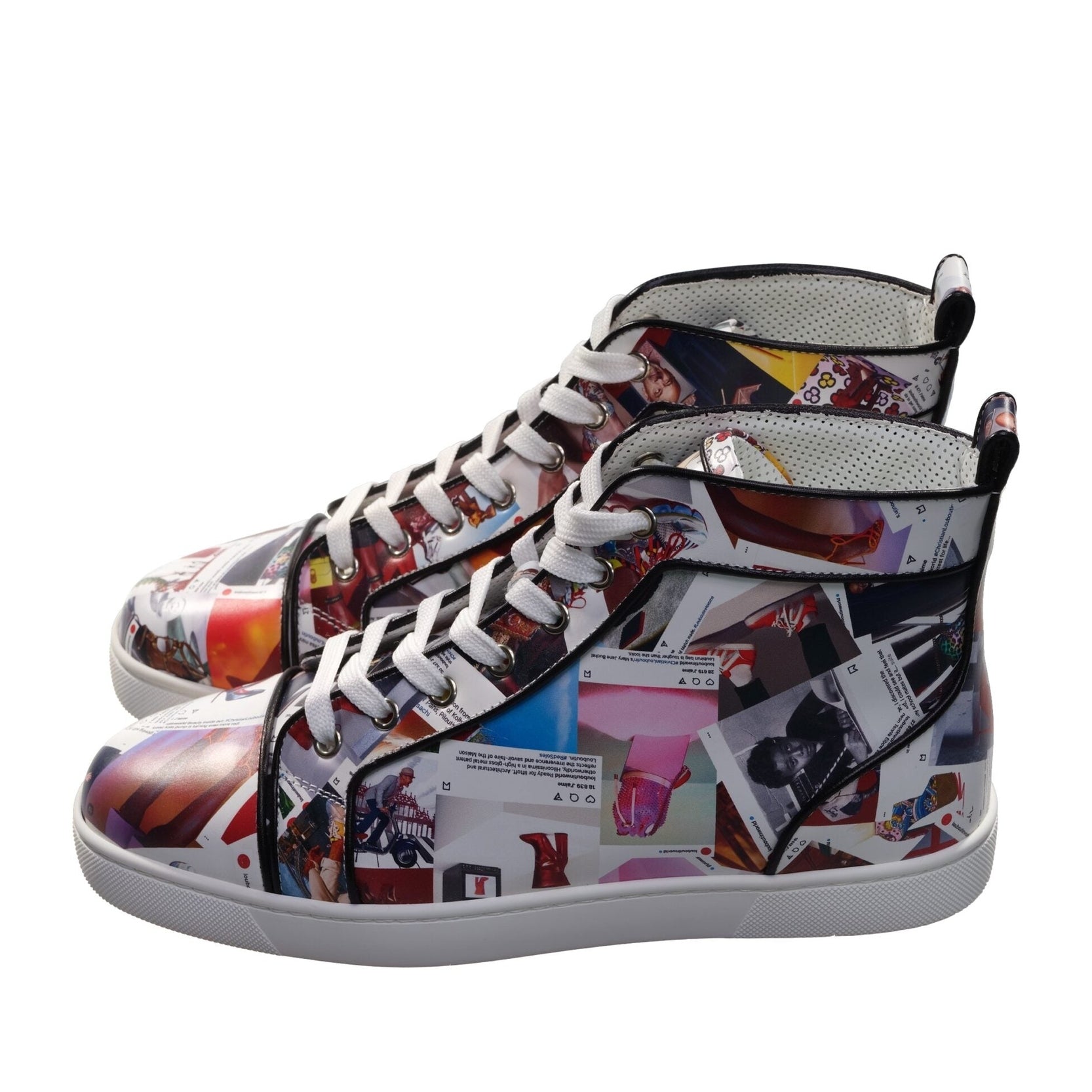 Louis Orlato Flat Leather Printed High Top Sneakers