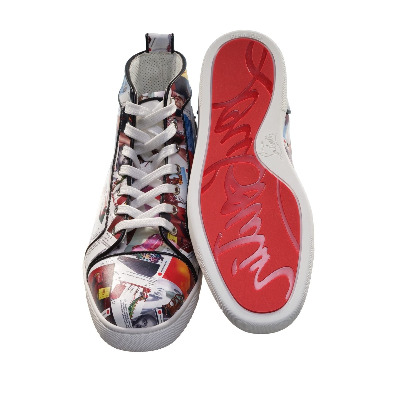 Louis Orlato Flat Leather Printed High Top Sneakers