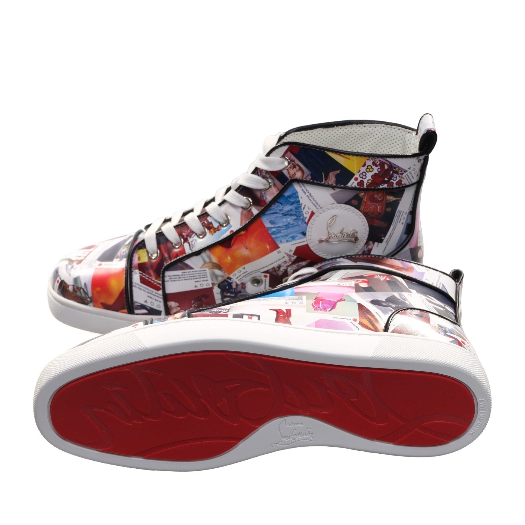 Louis Orlato Flat Leather Printed High Top Sneakers