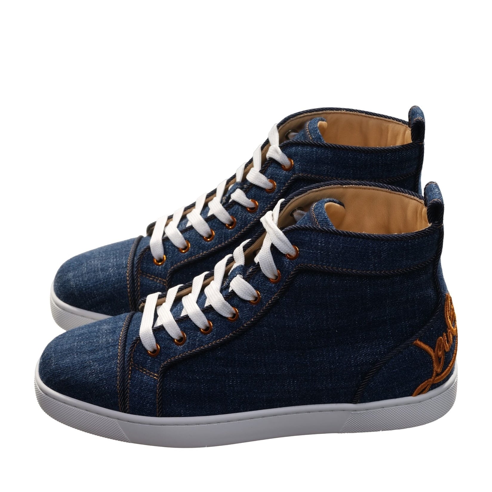 Fun Louis Flat Denim High Top Sneakers