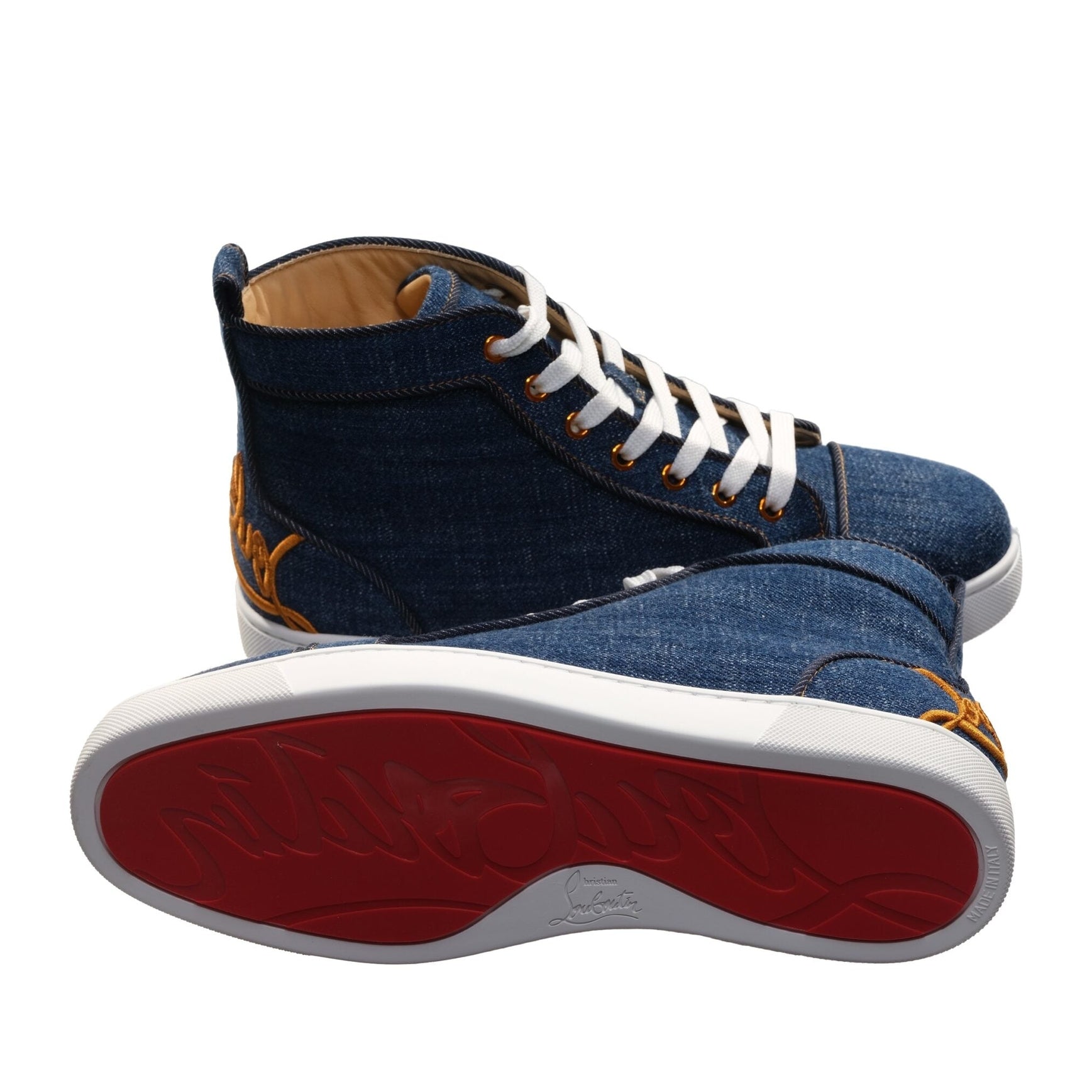 Fun Louis Flat Denim High Top Sneakers