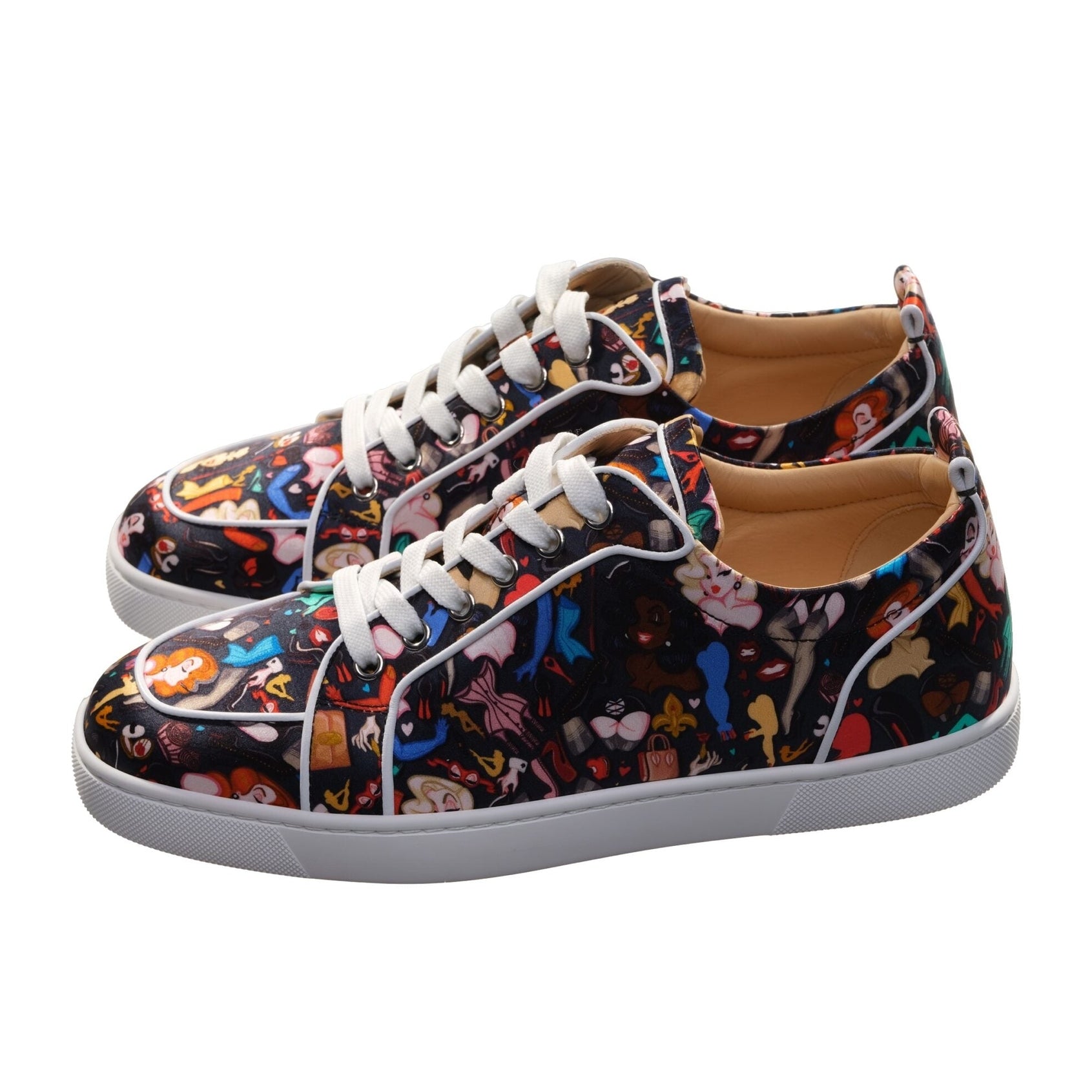 Rantulow Orlato Flat Crepe Satin Multicolour Limited Edition Dr Bored Print Sneakers