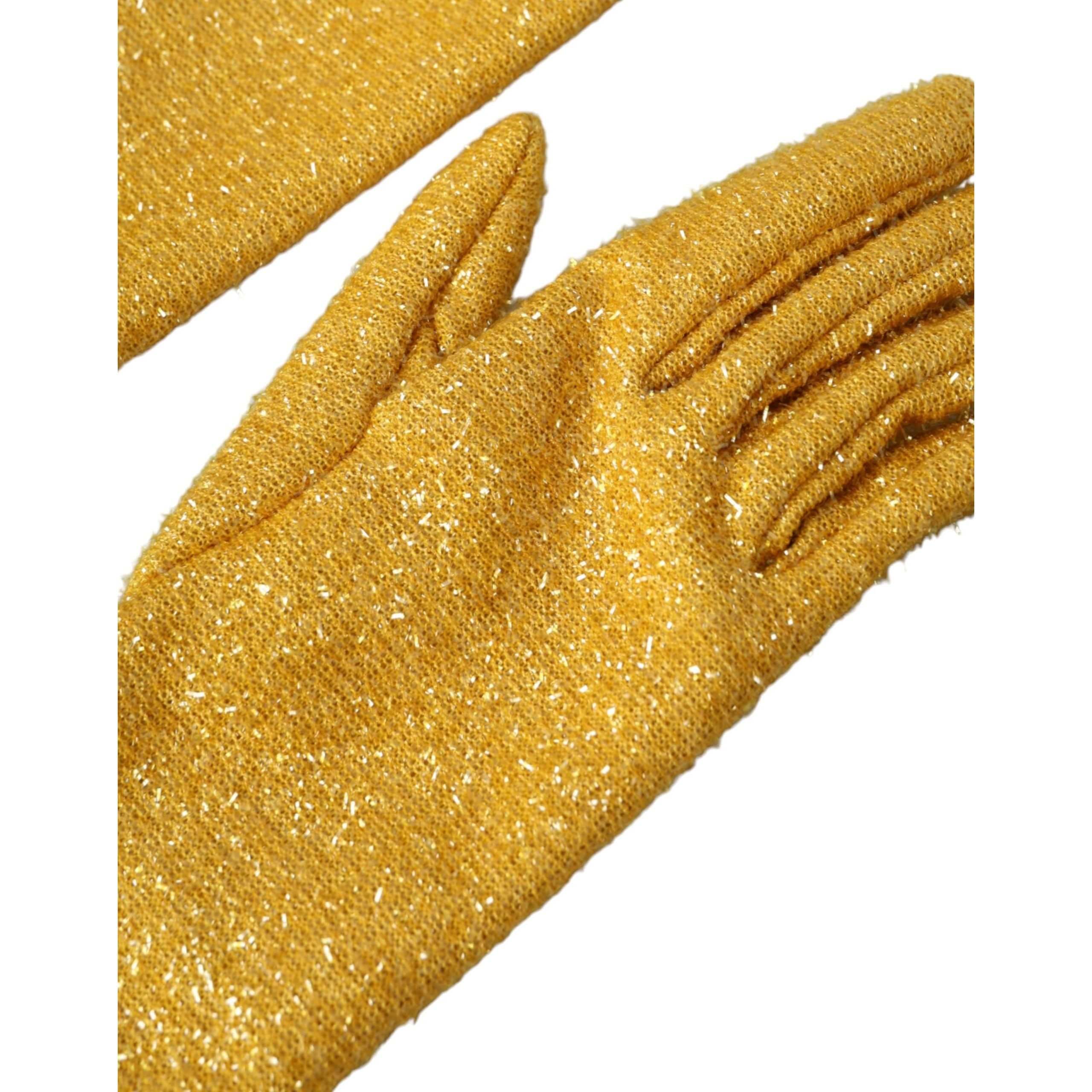 Gold Lurex Fantasia Mid Arm Length Gloves