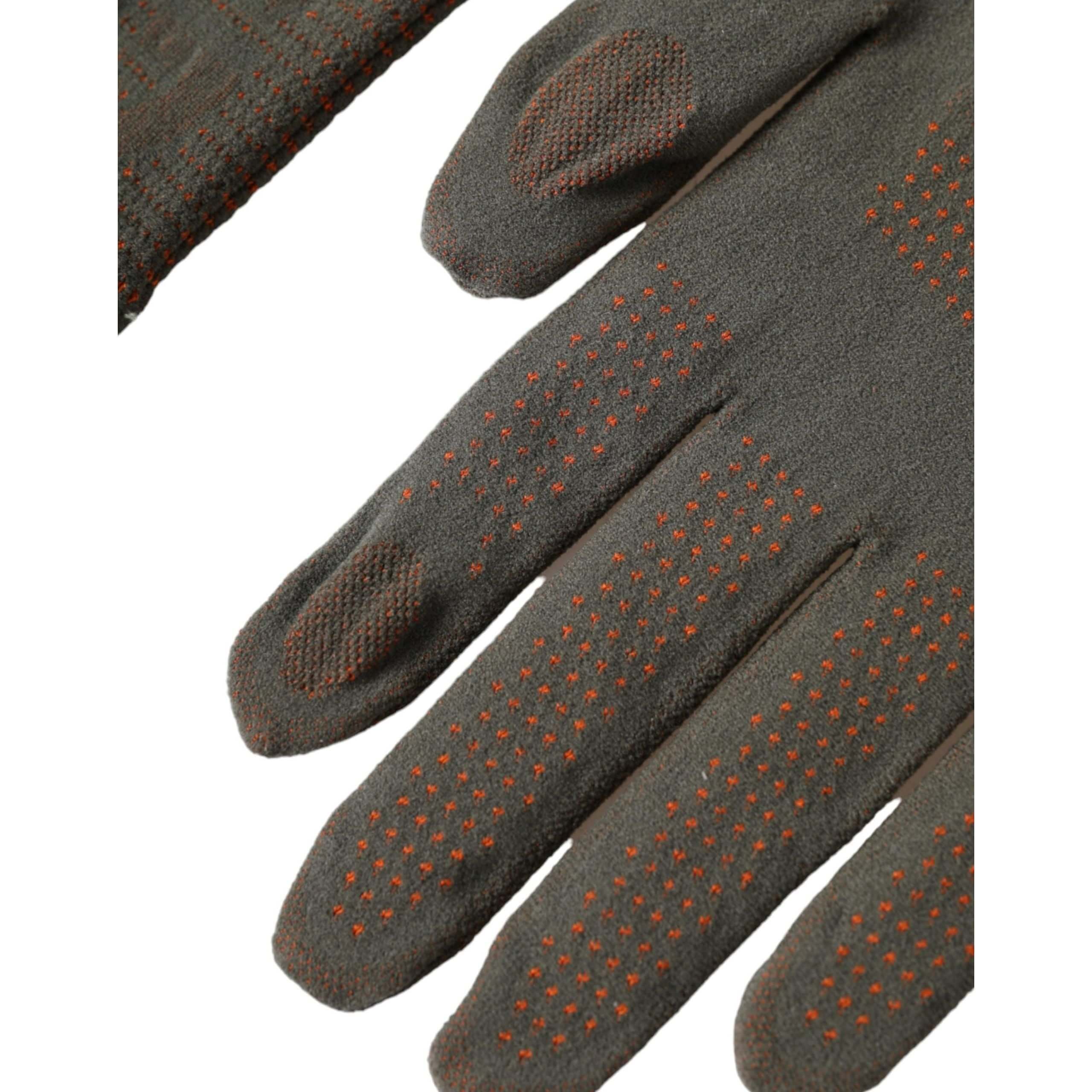 Brown Cotton Stretch Wrist Length Gloves