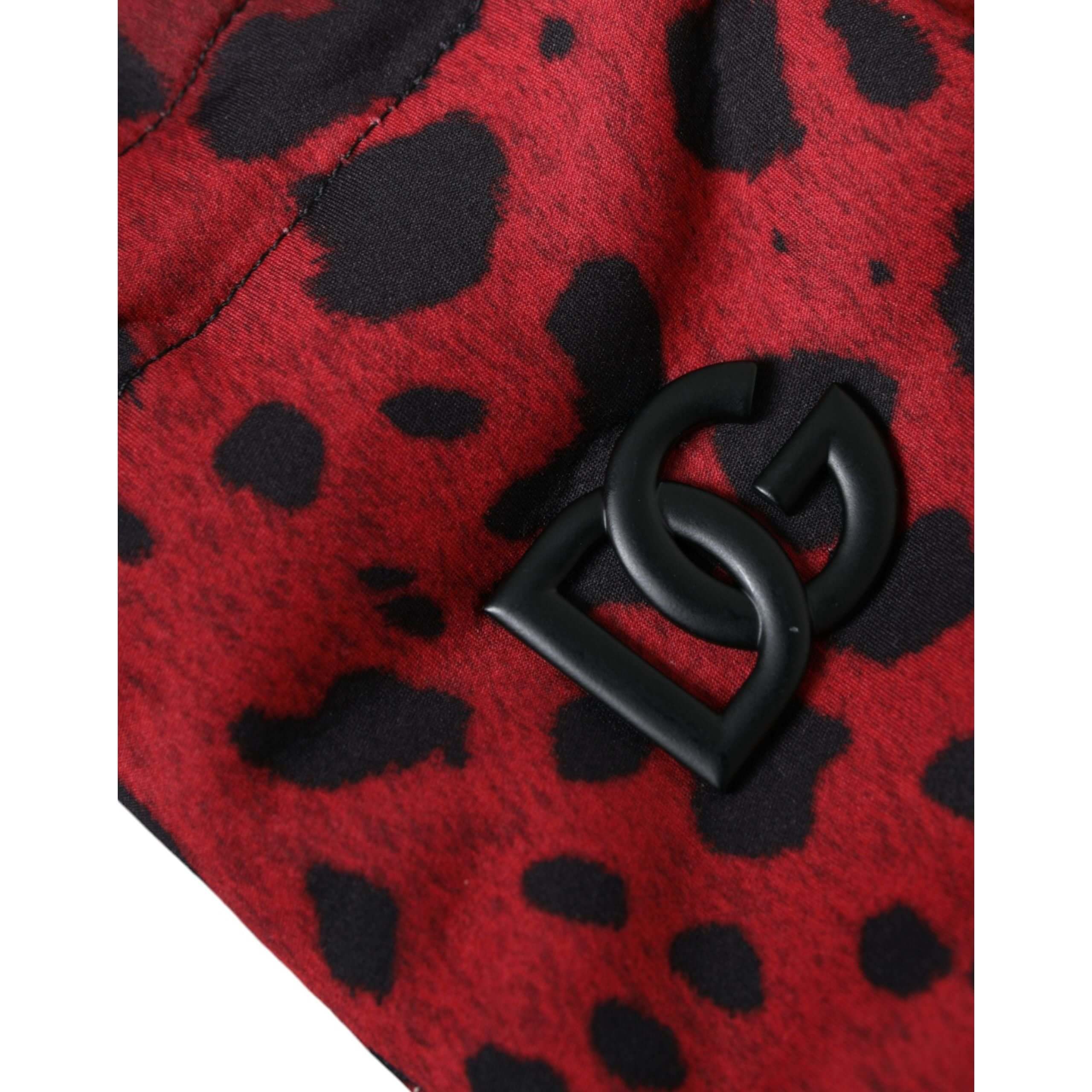 Red Leopard Logo Wrist Length Gloves