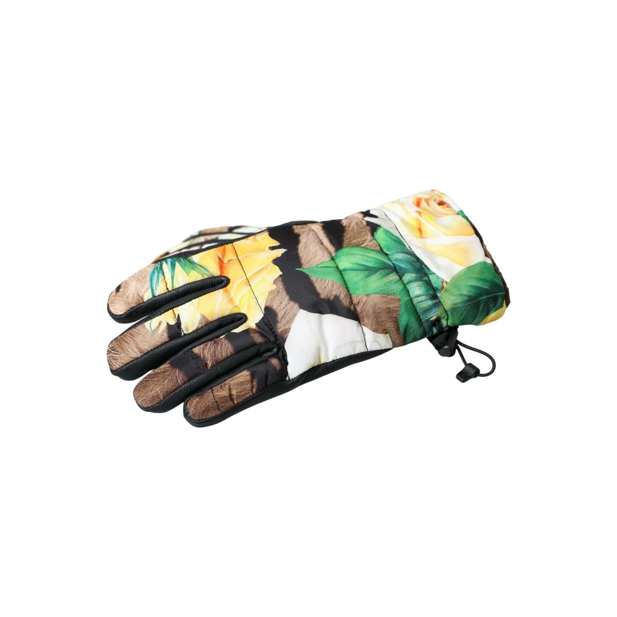 Multicolor Floral Wrist Length Gloves