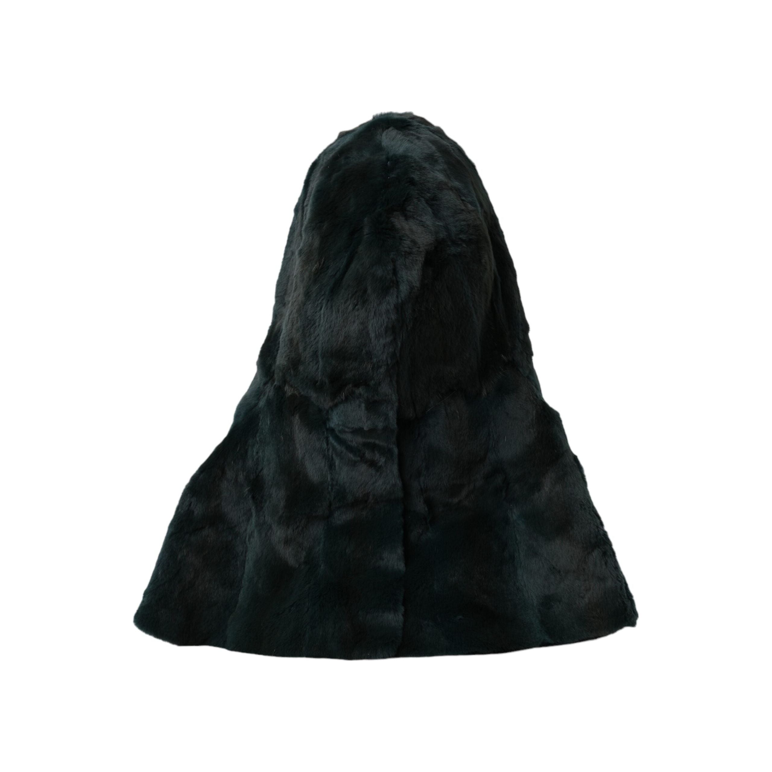 Black Weasel Fur Whole Head Wrap Hat