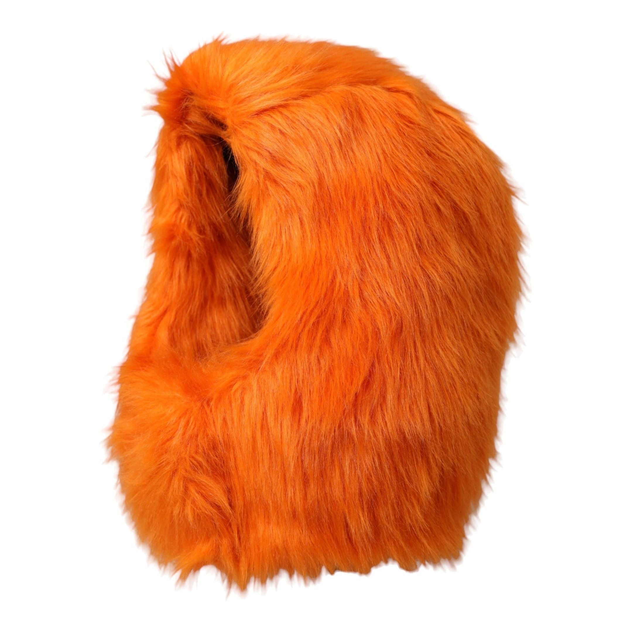 Orange Faux Fur Whole Head Wrap Hat