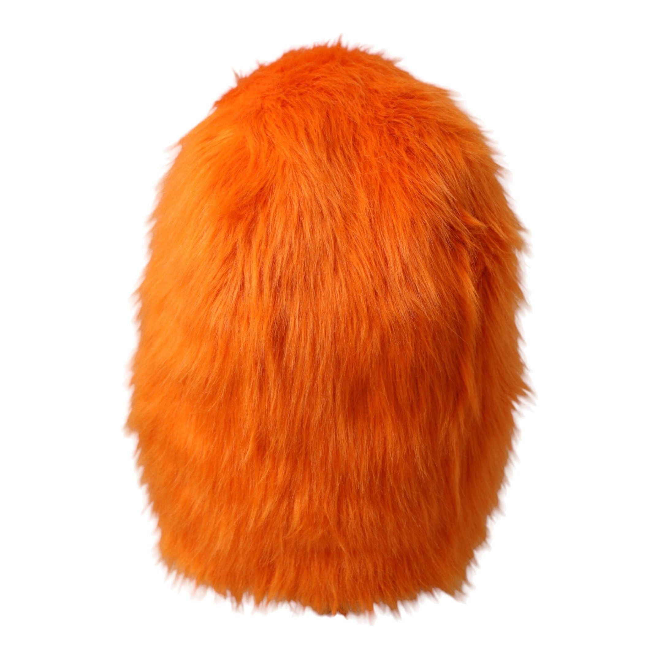 Orange Faux Fur Whole Head Wrap Hat