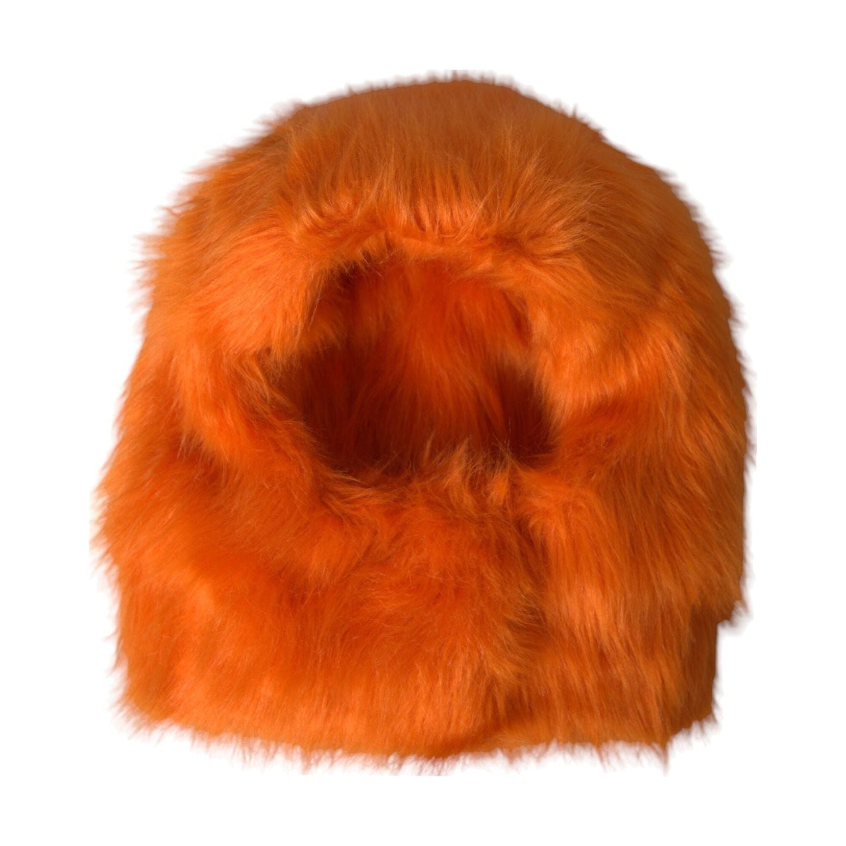 Orange Faux Fur Whole Head Wrap Hat