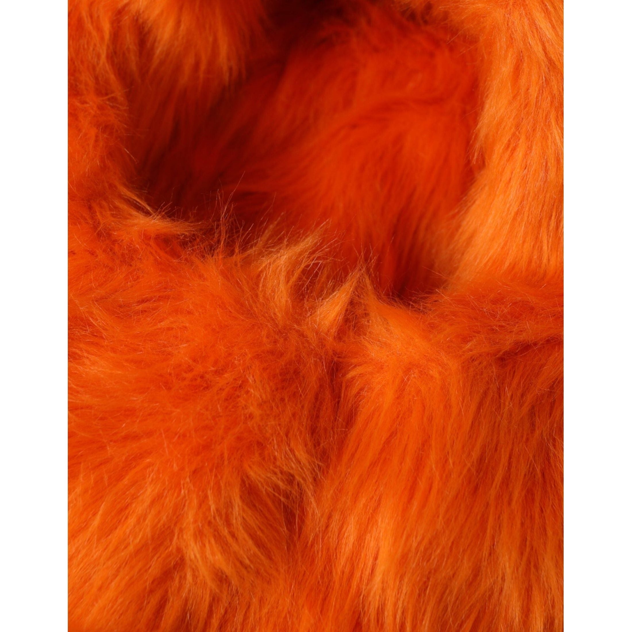 Orange Faux Fur Whole Head Wrap Hat