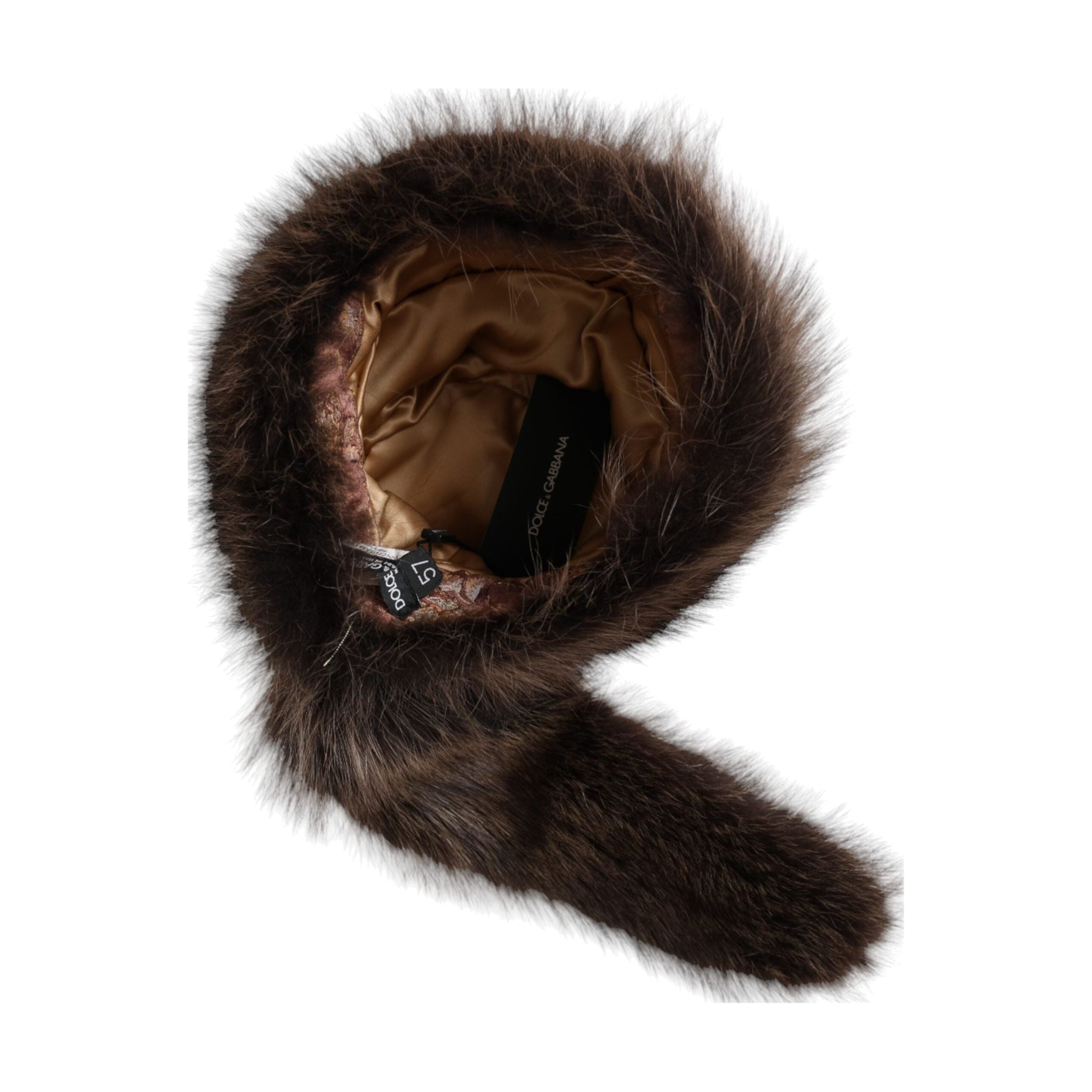 Women Brown Raccoon Fur Bucket Hat