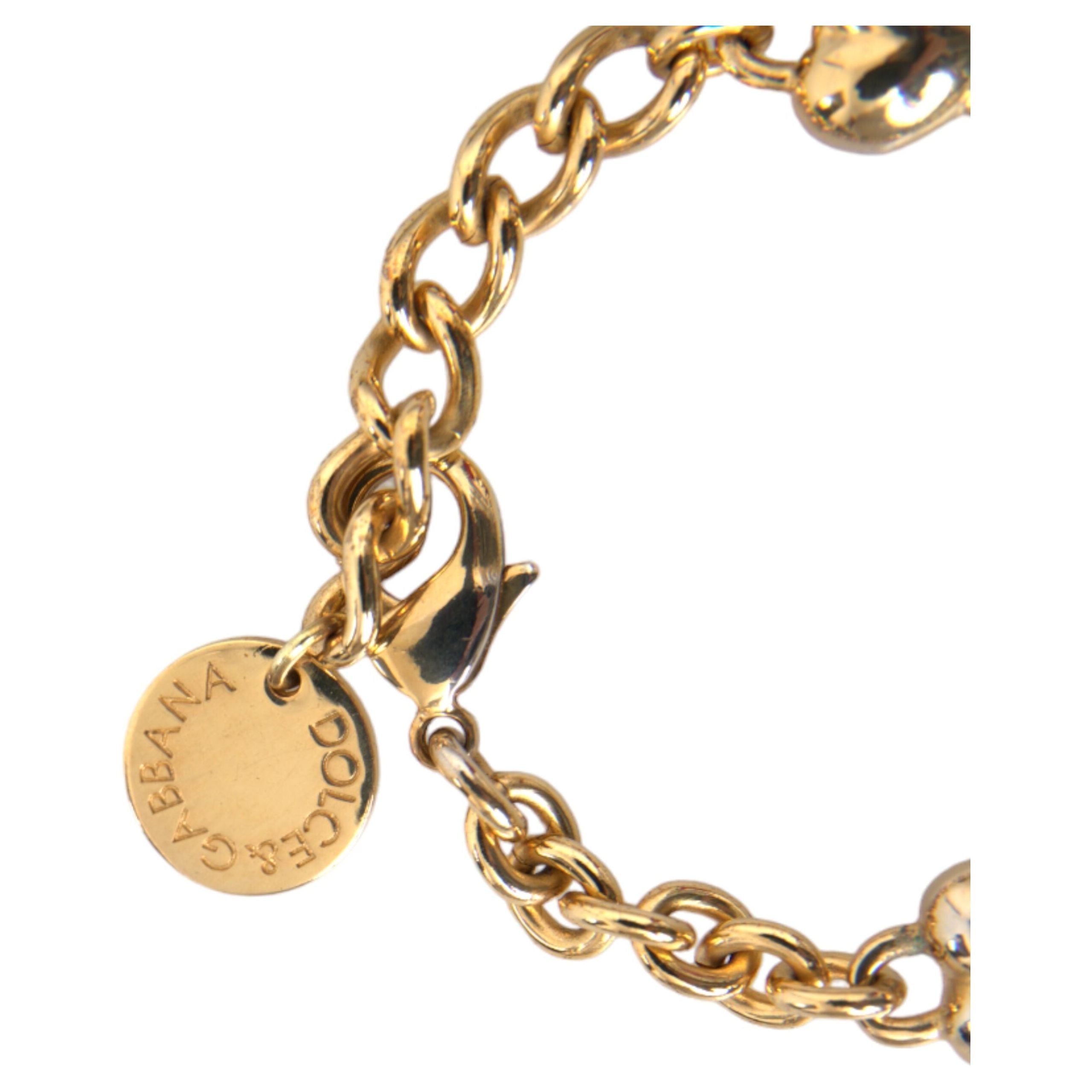 Gold Tone Brass Chain MY DOG Heart Bracelet