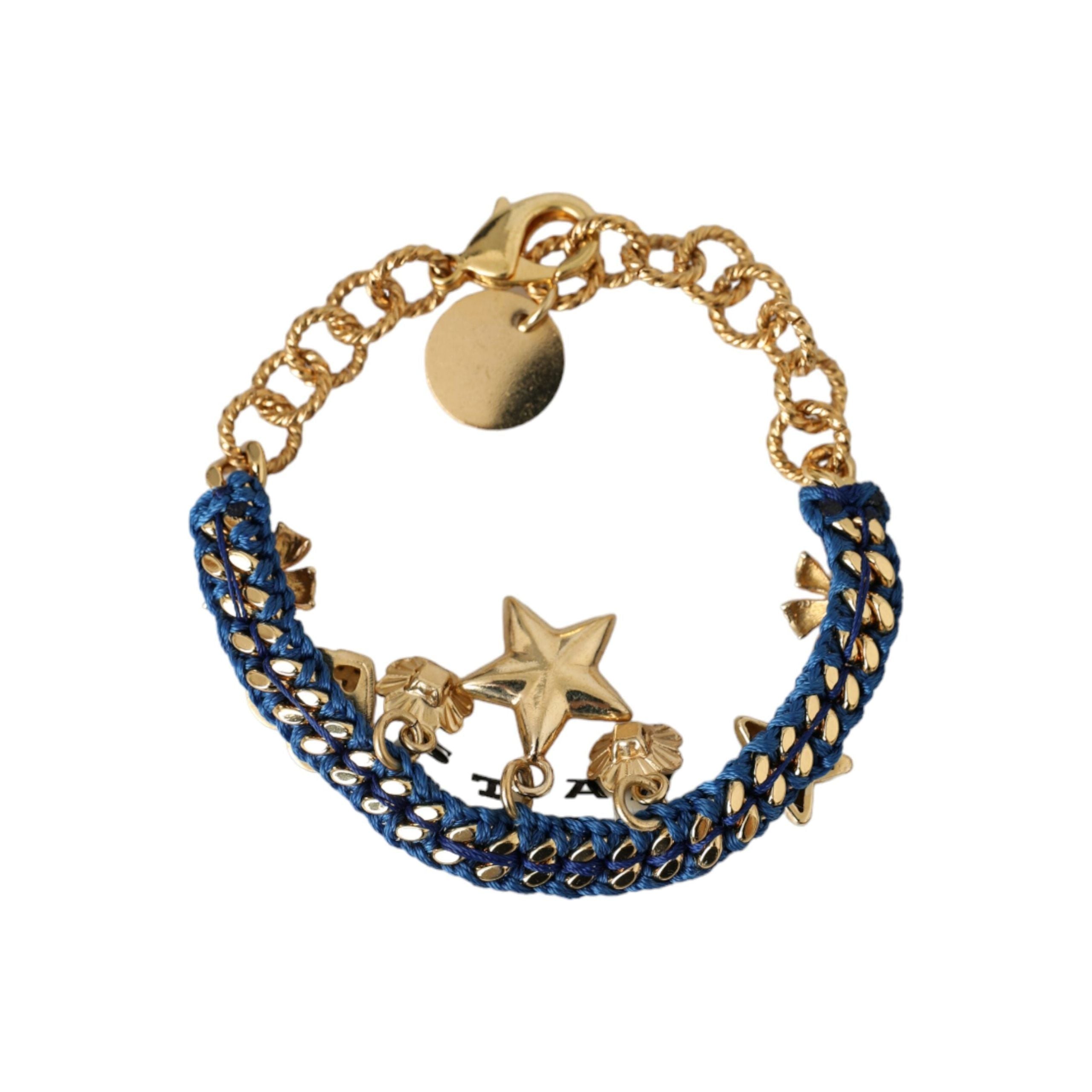 Gold Tone Brass Chain Star Fashion Bracelet