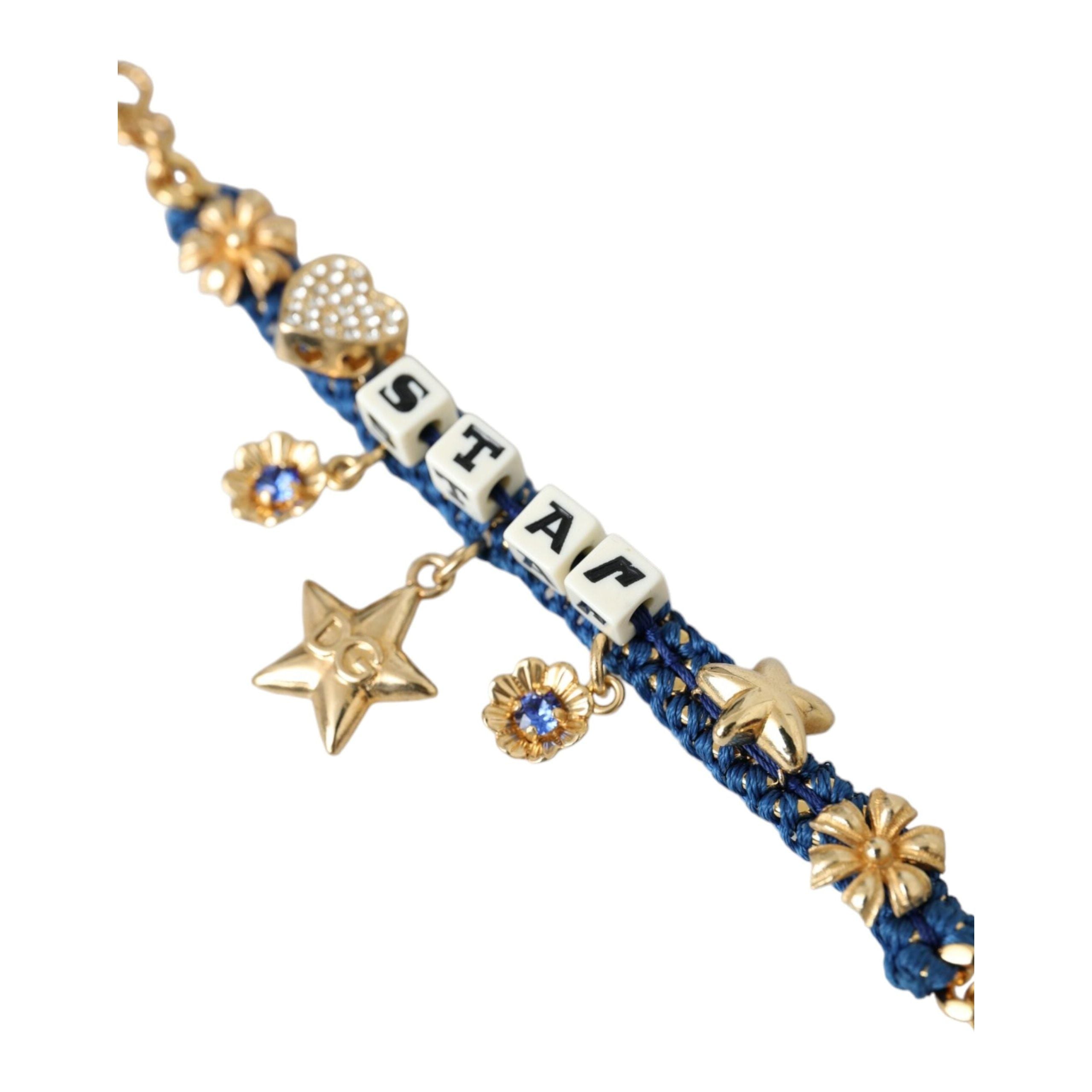 Gold Tone Brass Chain Star Fashion Bracelet