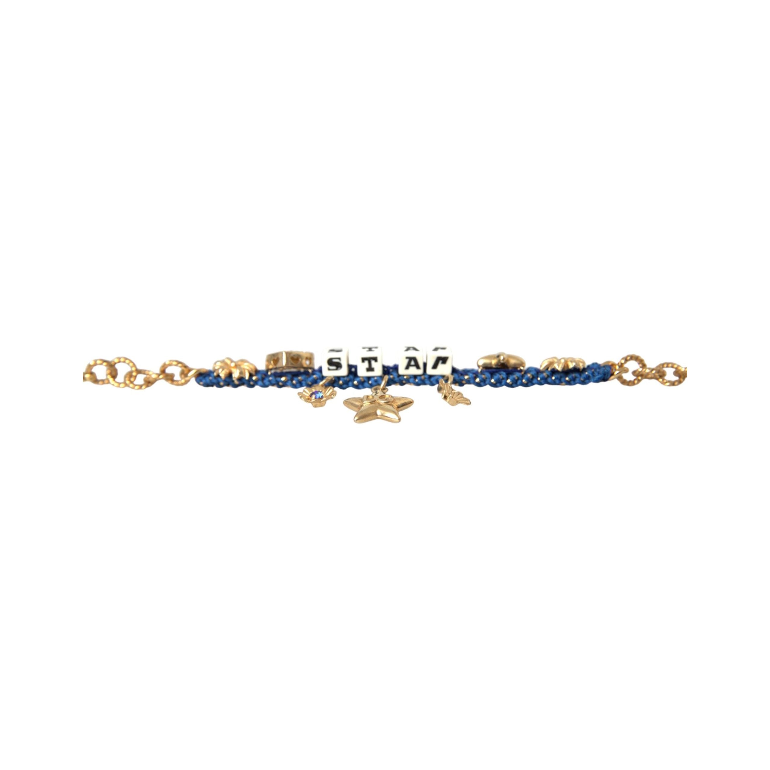 Gold Tone Brass Chain Star Fashion Bracelet