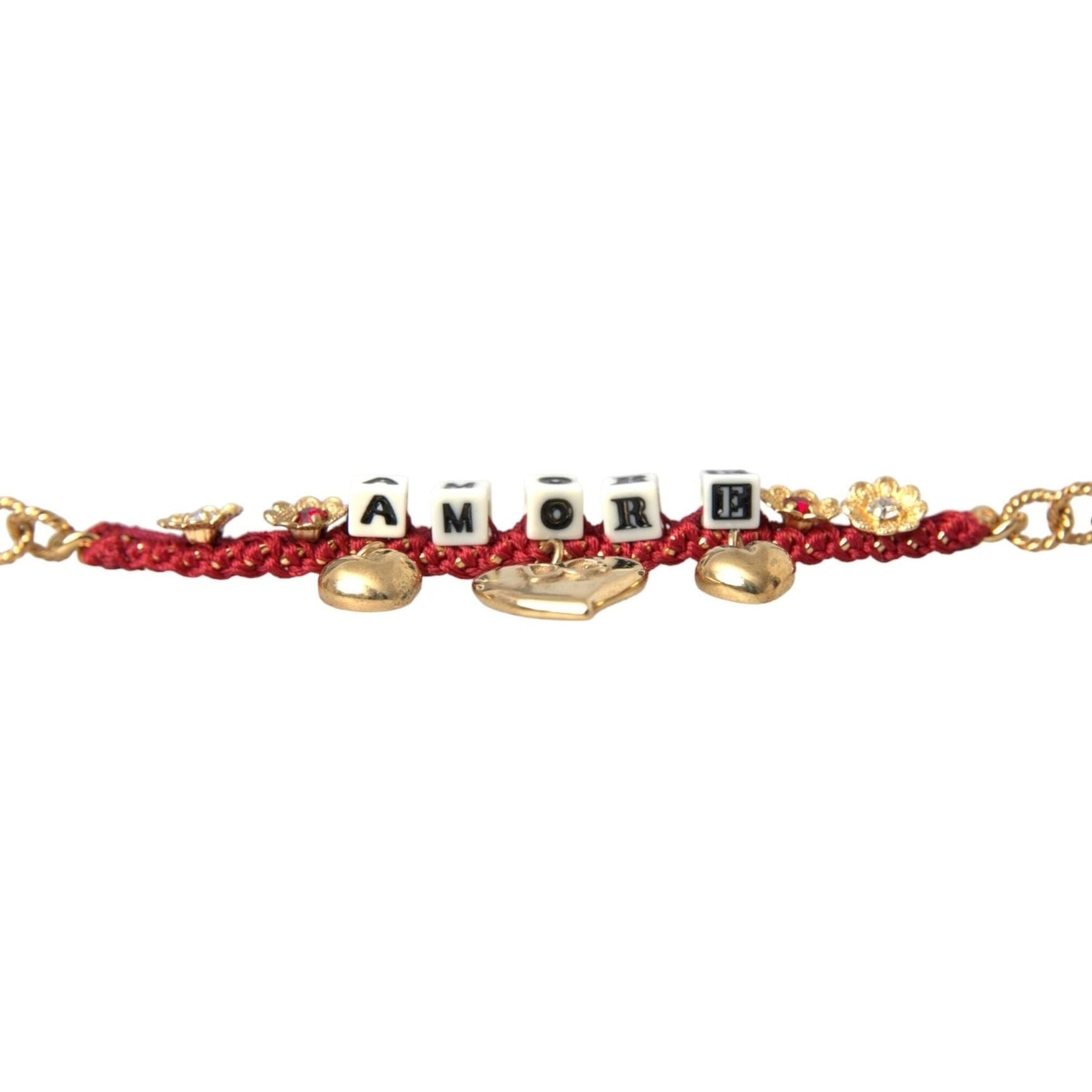 Gold Tone Brass Chain AMORE Fashion Bracelet